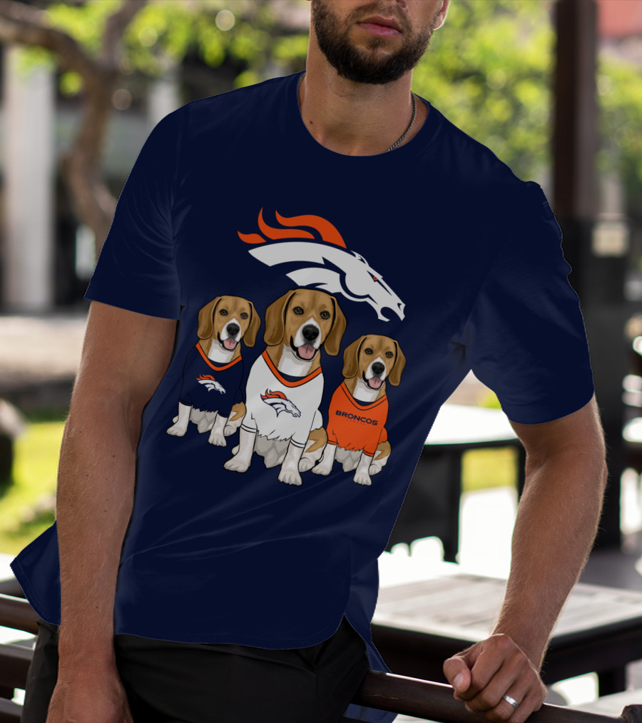 Denver Broncos Beagle Trio T-Shirt