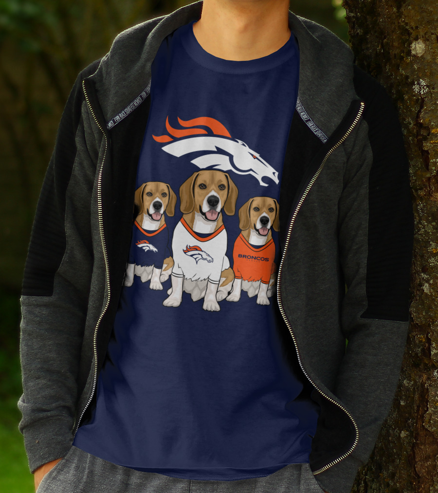 Denver Broncos Beagle Trio T-Shirt