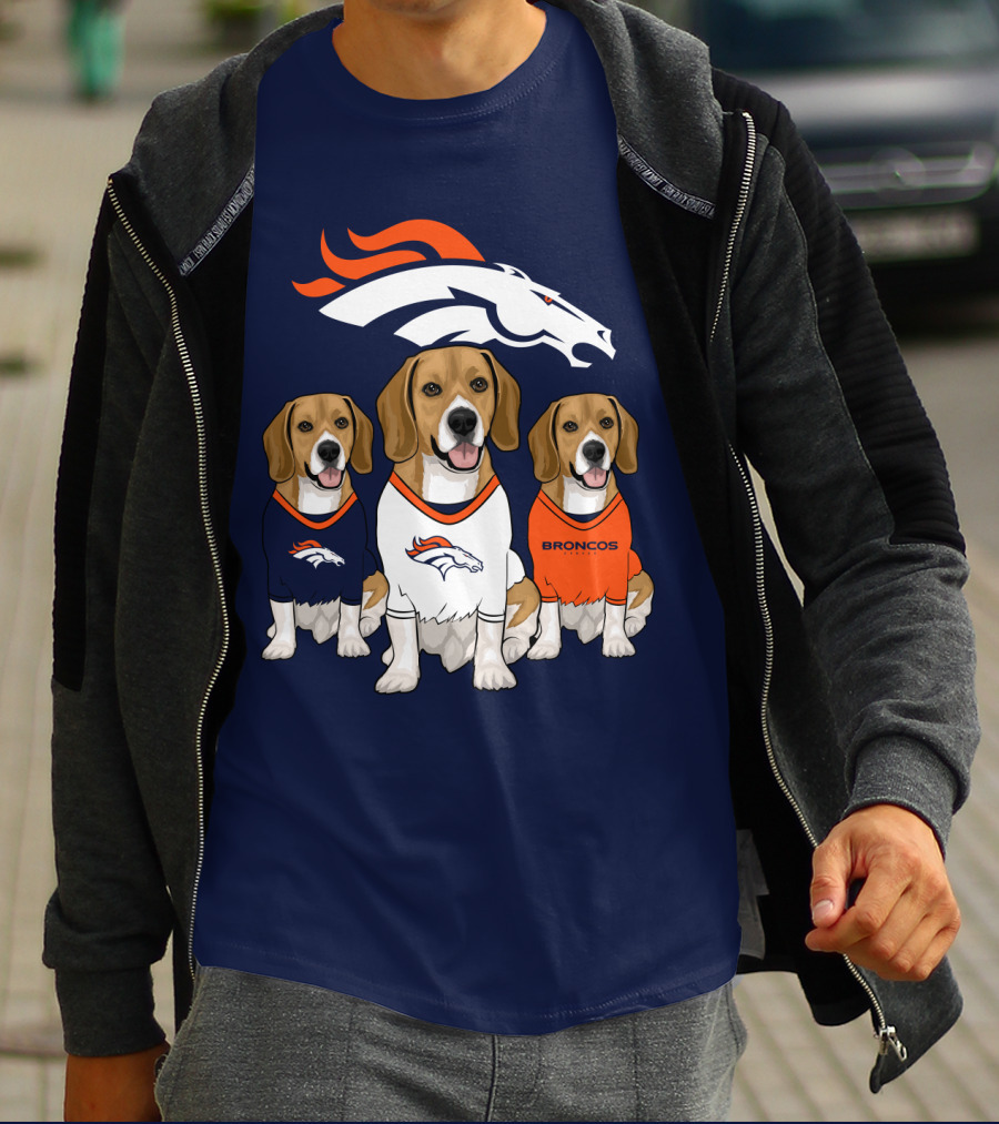 Denver Broncos Beagle Trio T-Shirt