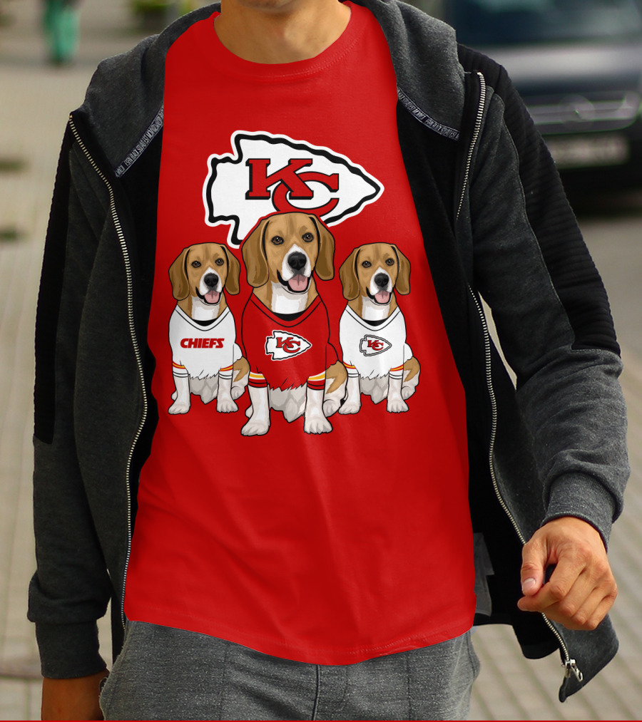 Kc Chiefs Beagle Trio Dogs T-Shirt