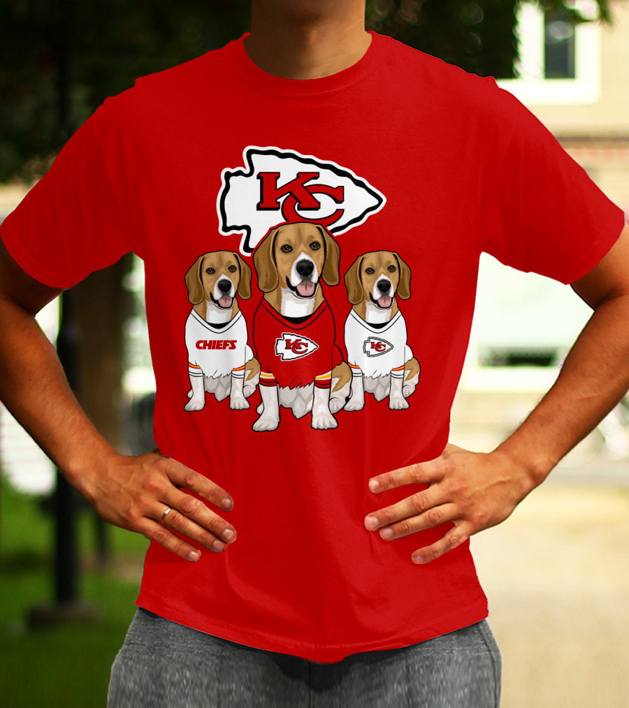 Kc Chiefs Beagle Trio Dogs T-Shirt