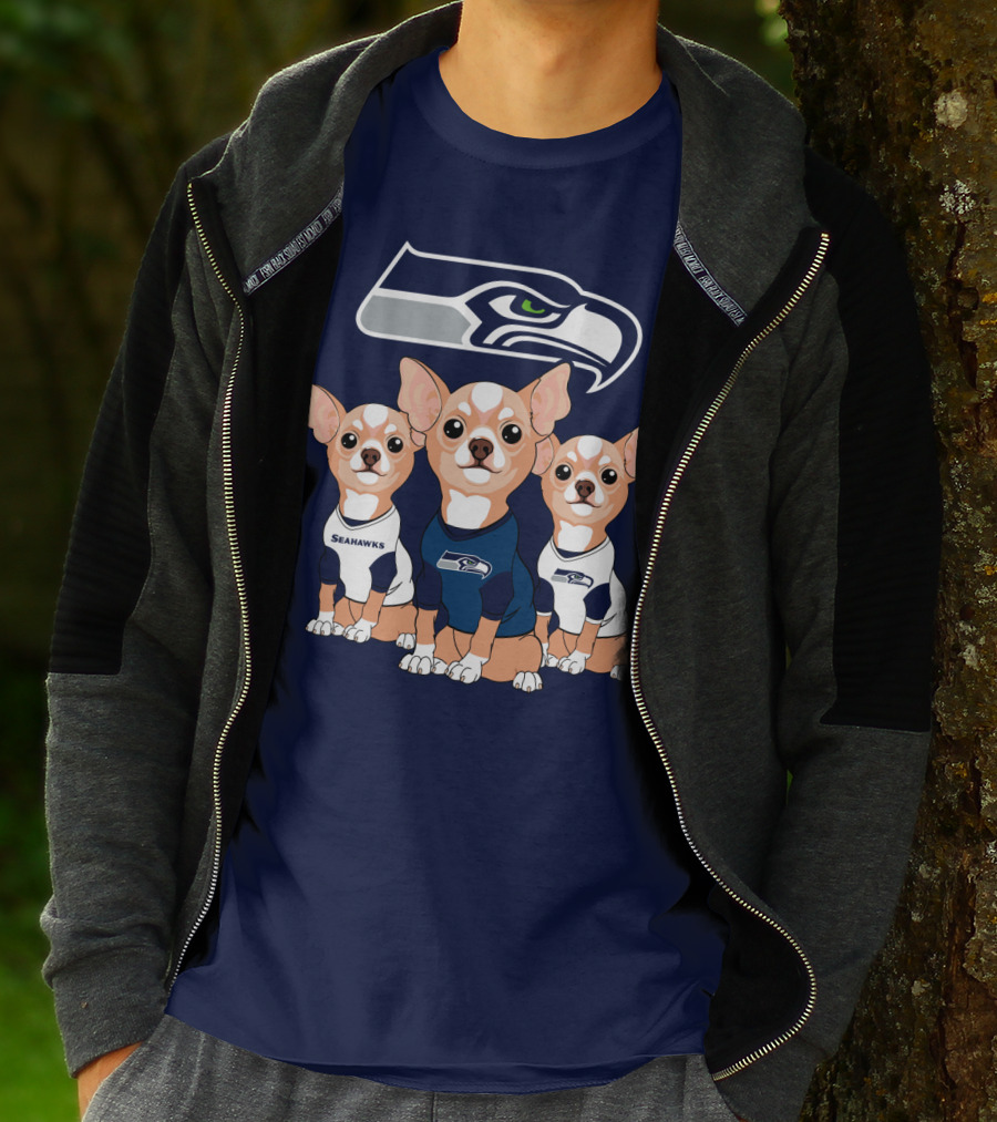 Seahawks Chihuahua Trio T-Shirt