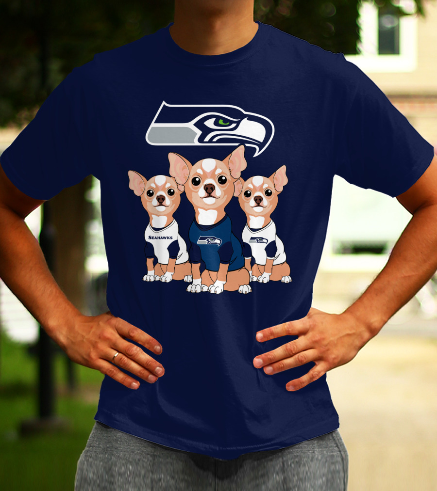 Seahawks Chihuahua Trio T-Shirt