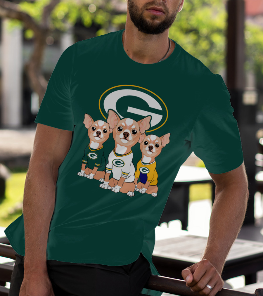 Green Bay Packers Chihuahua Trio T-Shirt