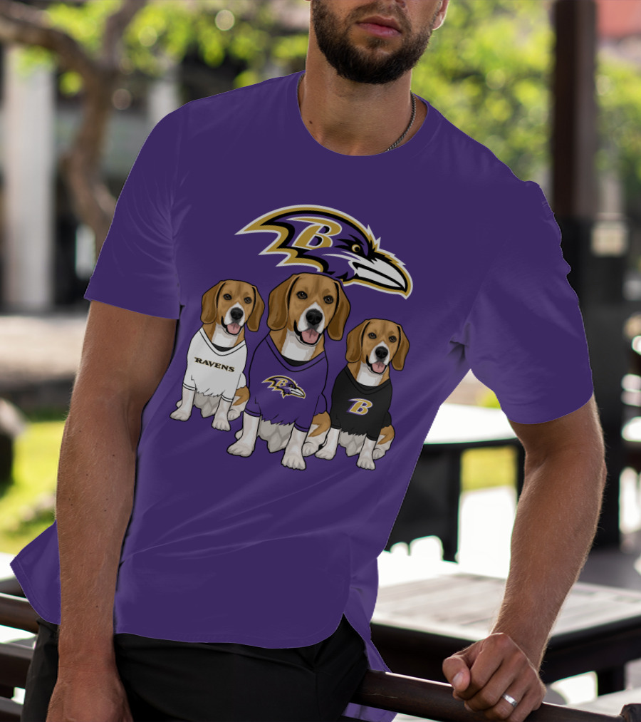Baltimore Ravens Beagle Trio T-Shirt