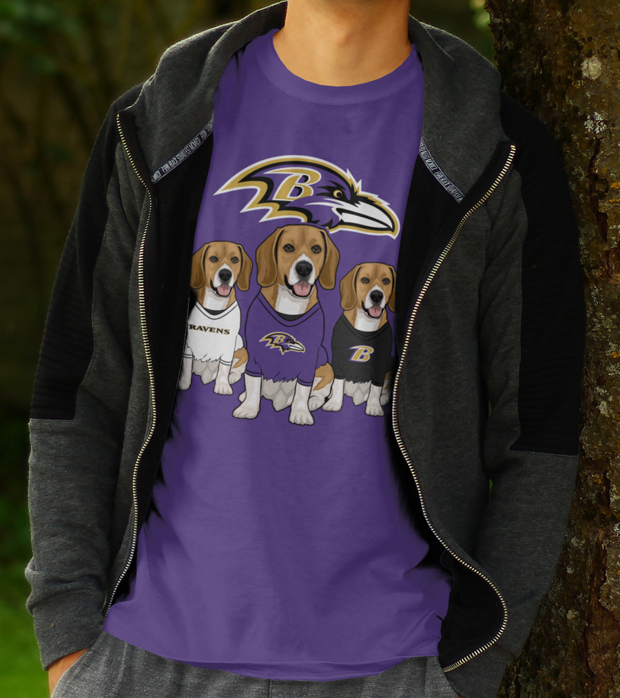Baltimore Ravens Beagle Trio T-Shirt