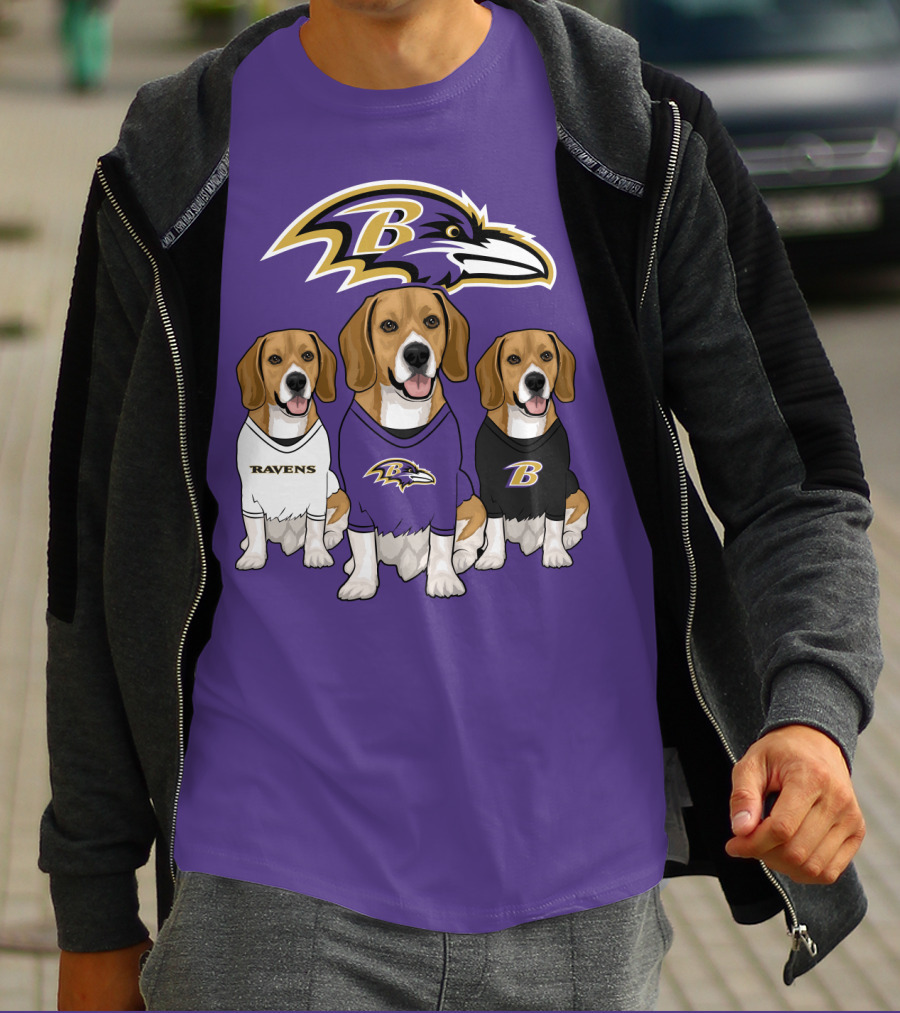 Baltimore Ravens Beagle Trio T-Shirt