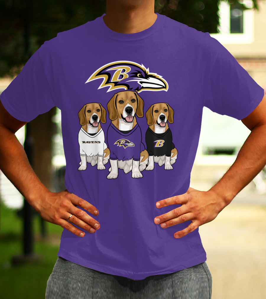 Baltimore Ravens Beagle Trio T-Shirt