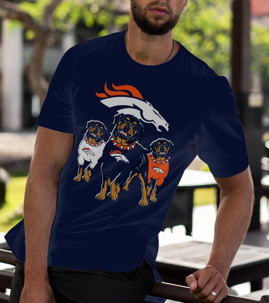 Rottweiler Dogs Denver Broncos T-Shirt