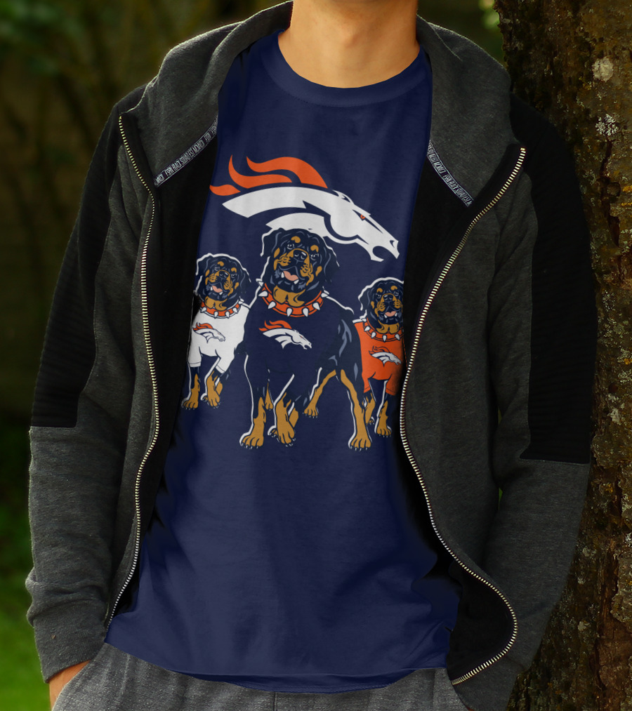 Rottweiler Dogs Denver Broncos T-Shirt