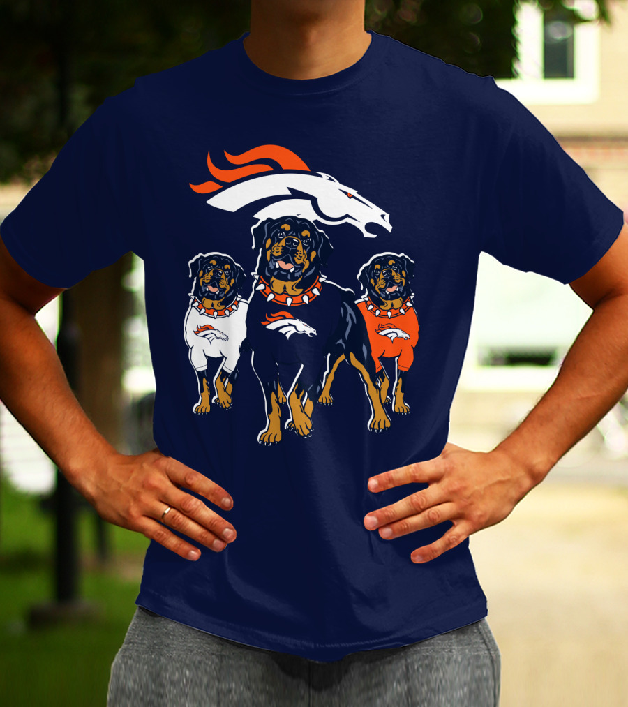 Rottweiler Dogs Denver Broncos T-Shirt