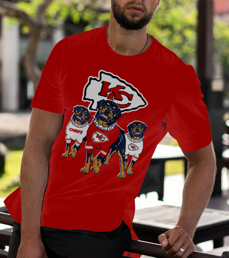 Kansas City Chiefs Rottweiler Trio T-Shirt