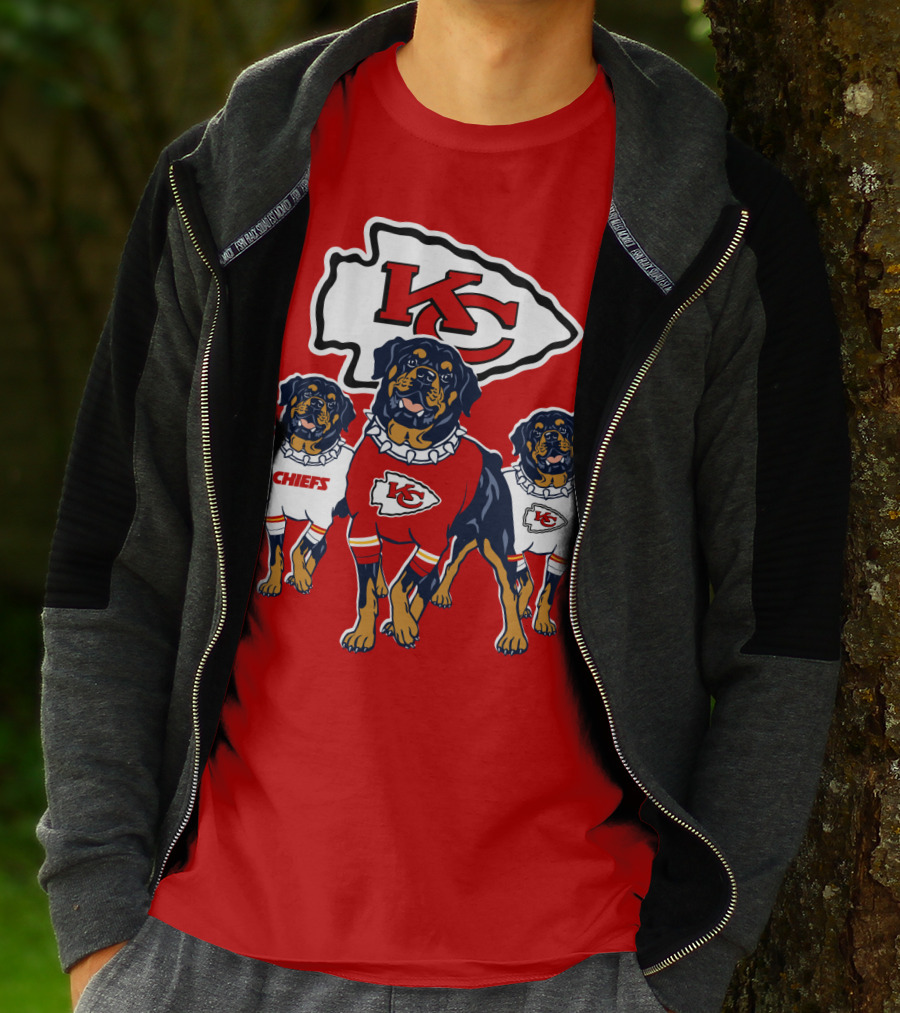 Kansas City Chiefs Rottweiler Trio T-Shirt