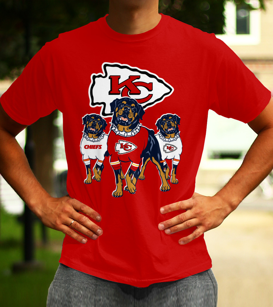 Kansas City Chiefs Rottweiler Trio T-Shirt