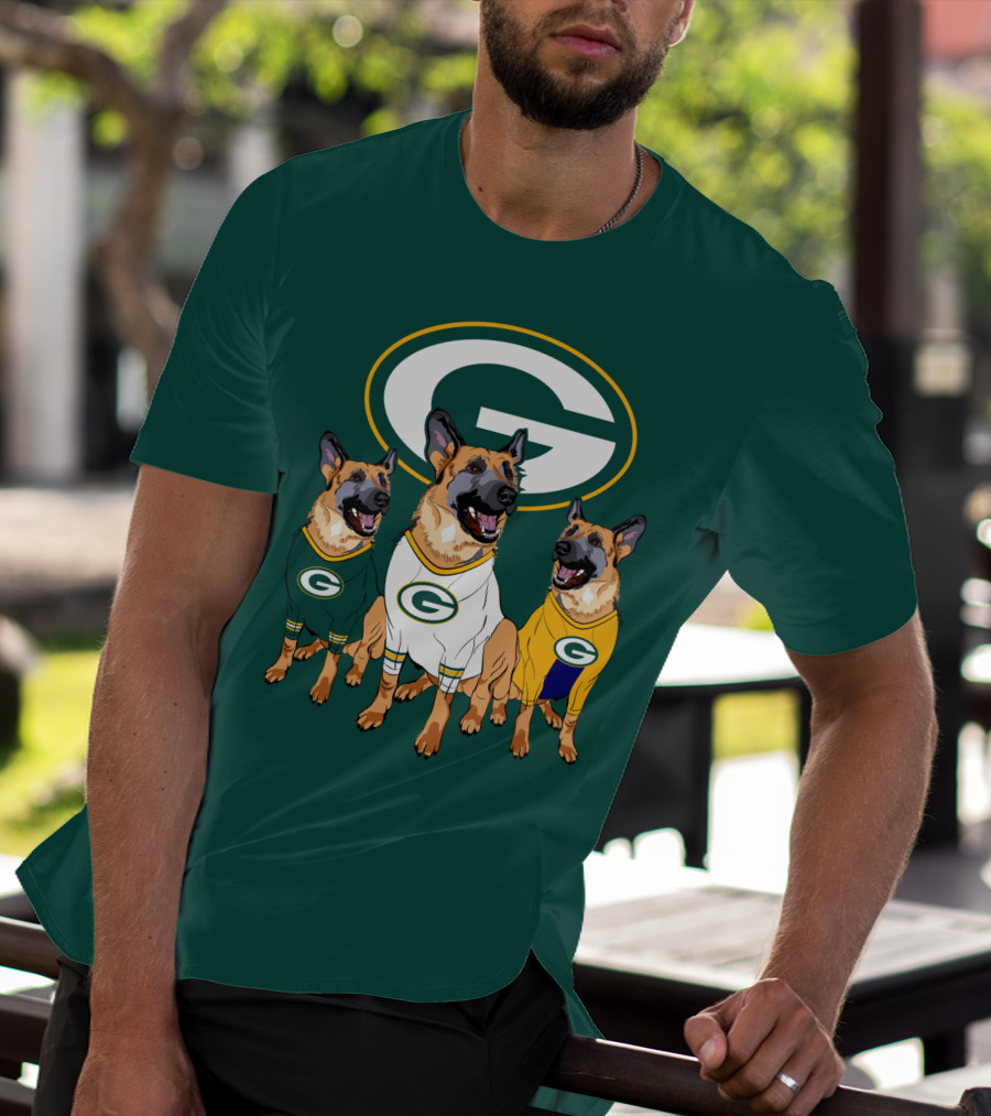 Green Bay Packers German Shepherd Trio T-Shirt