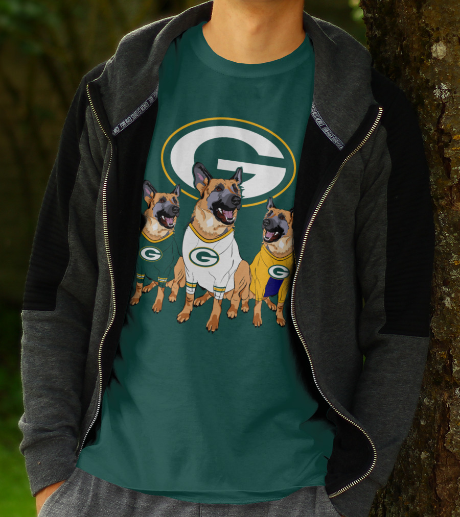 Green Bay Packers German Shepherd Trio T-Shirt
