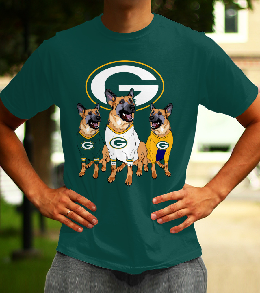 Green Bay Packers German Shepherd Trio T-Shirt