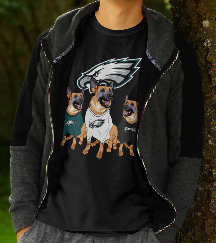 Philadelphia Eagles German Shepherd Trio T-Shirt