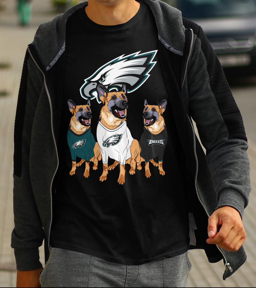 Philadelphia Eagles German Shepherd Trio T-Shirt