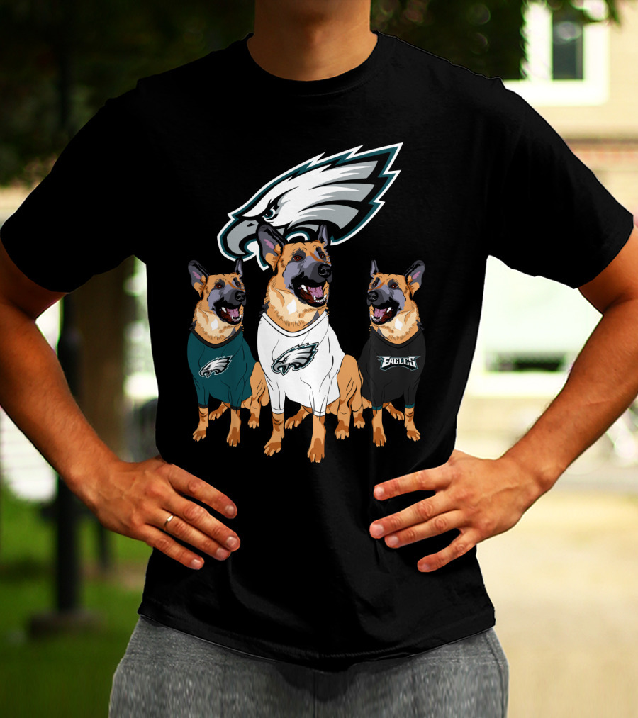 Philadelphia Eagles German Shepherd Trio T-Shirt
