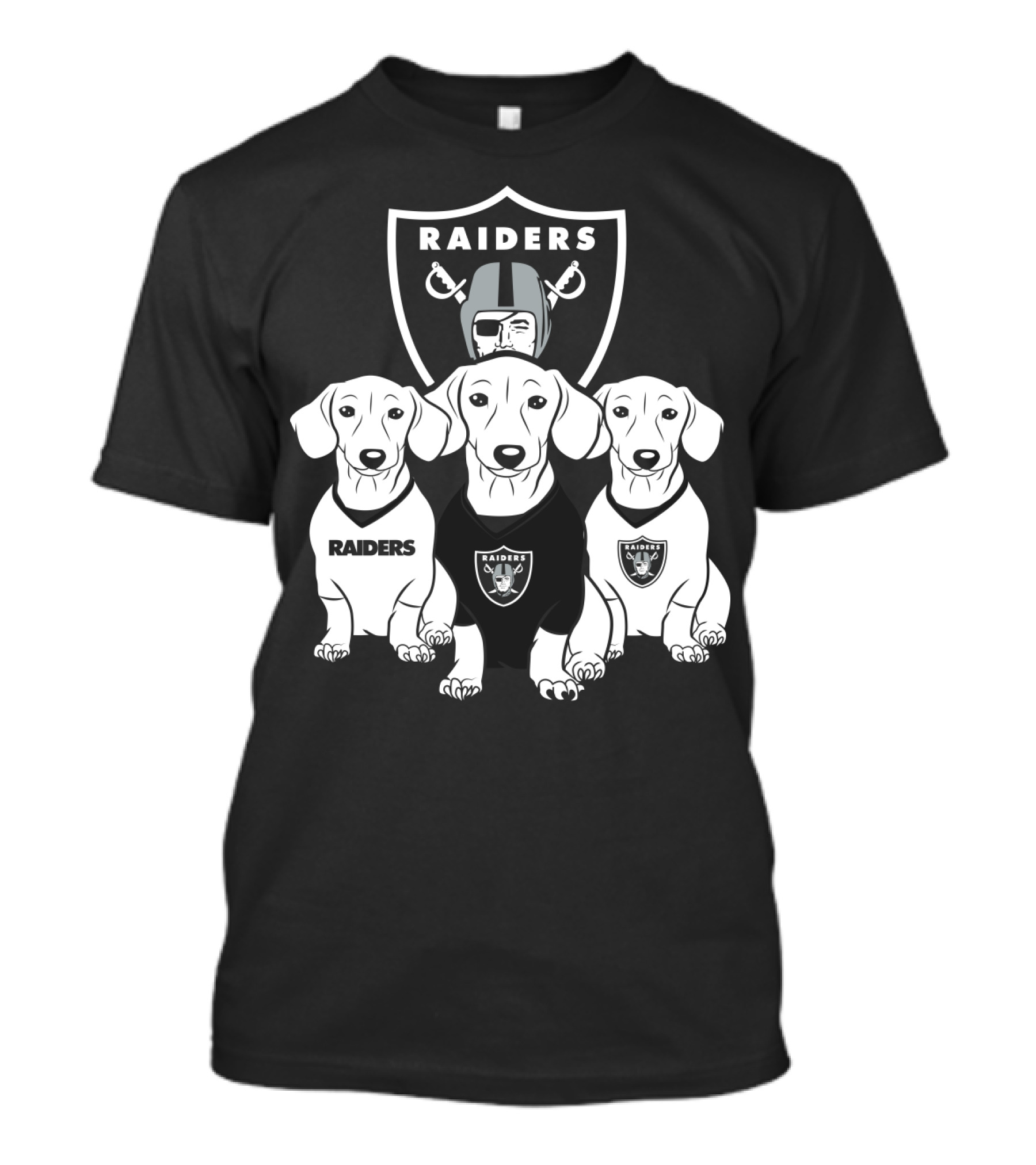 Las Vegas Raiders Dachshund Dog Trio T-Shirt