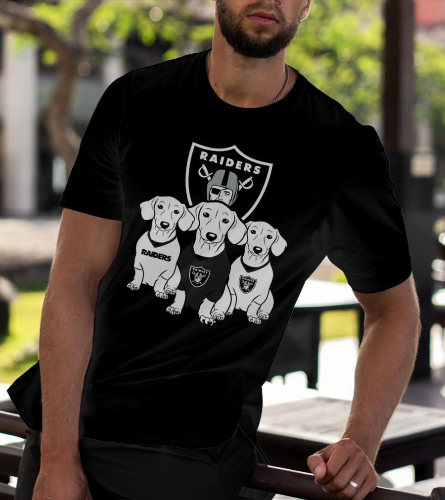 Las Vegas Raiders Dachshund Dog Trio T-Shirt