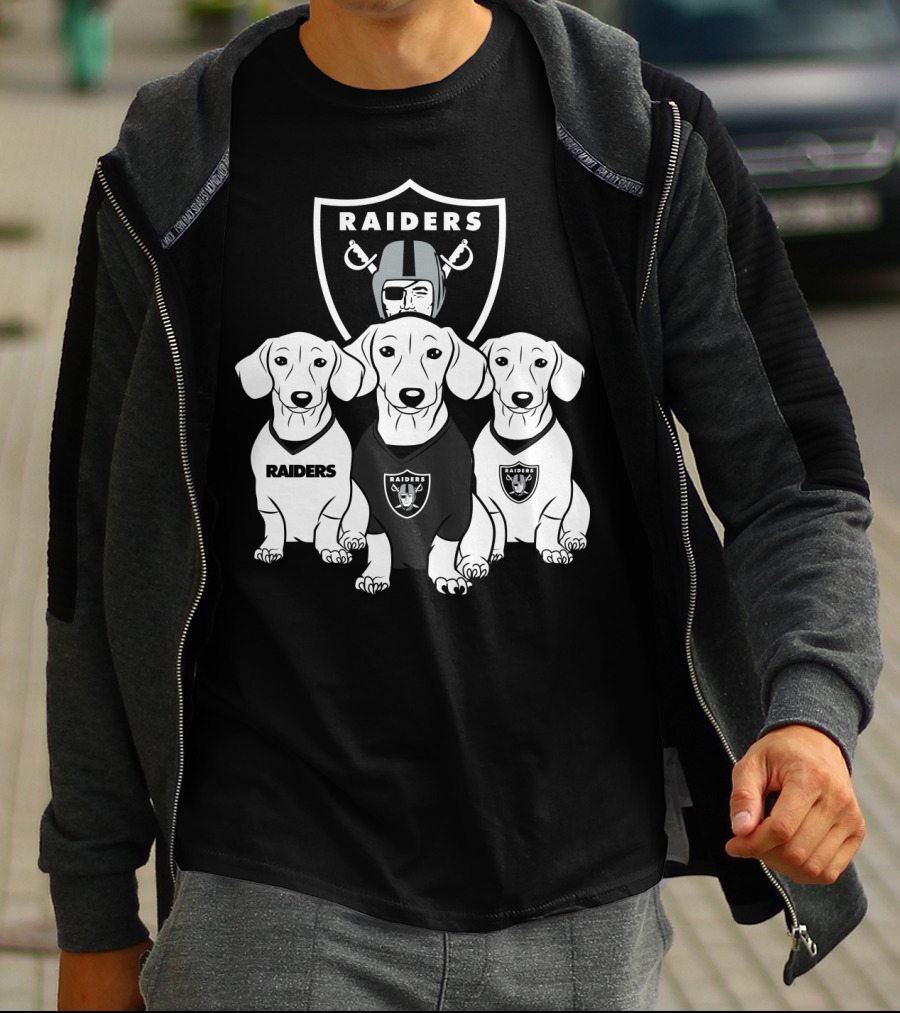 Las Vegas Raiders Dachshund Dog Trio T-Shirt