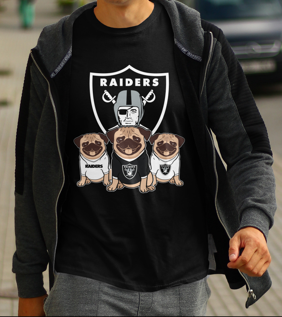 Las Vegas Raiders Pug In Team Gear T-Shirt