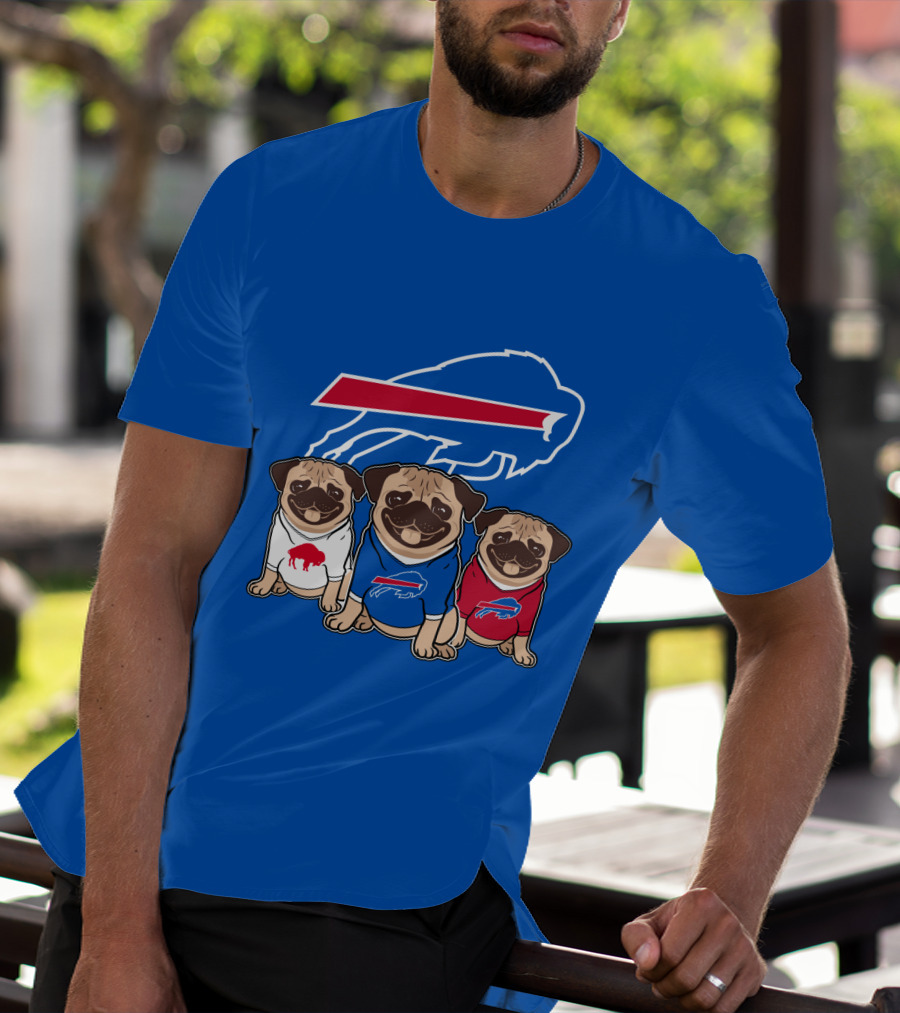 Buffalo Bills Pug Trio T-Shirt