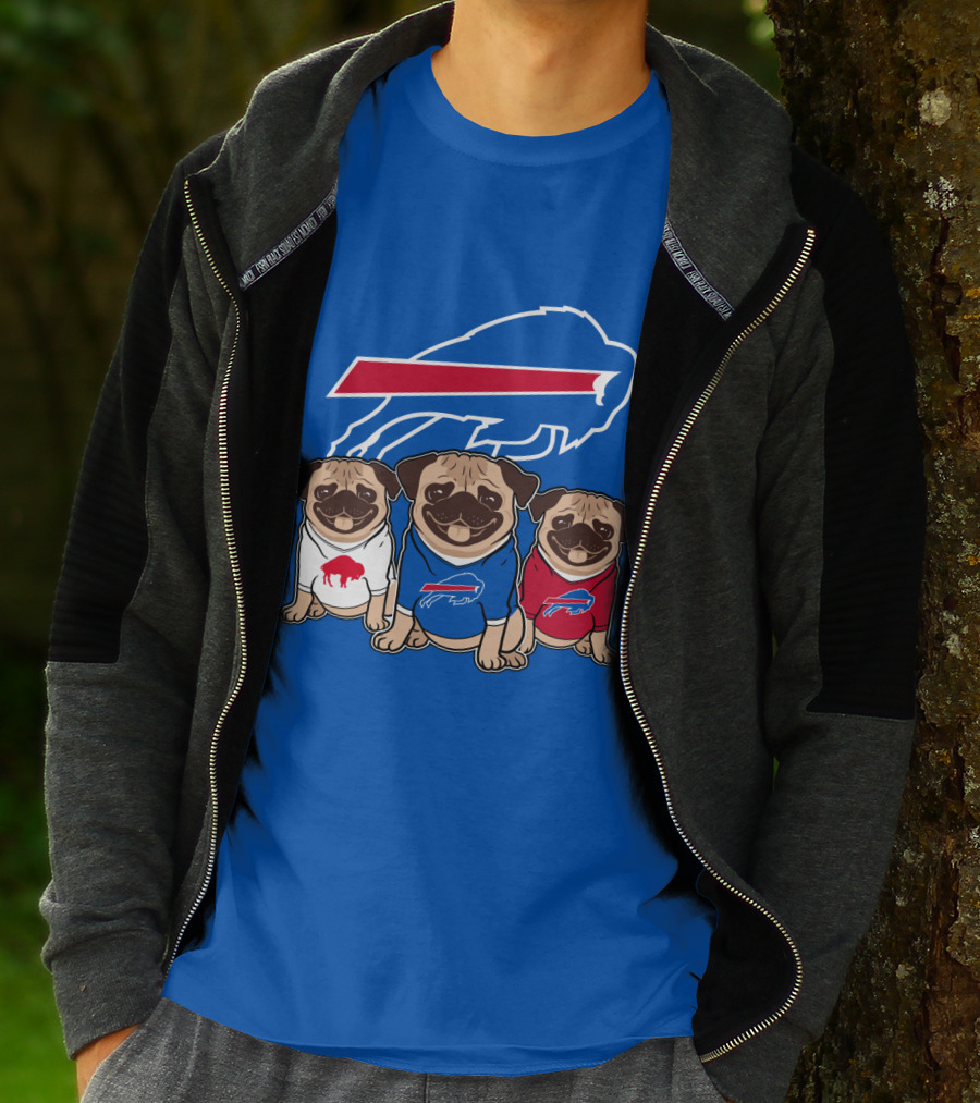 Buffalo Bills Pug Trio T-Shirt