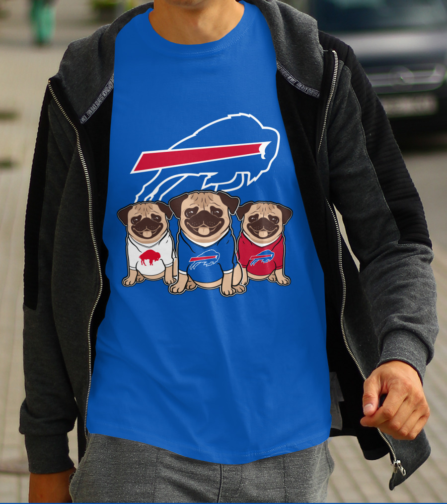 Buffalo Bills Pug Trio T-Shirt