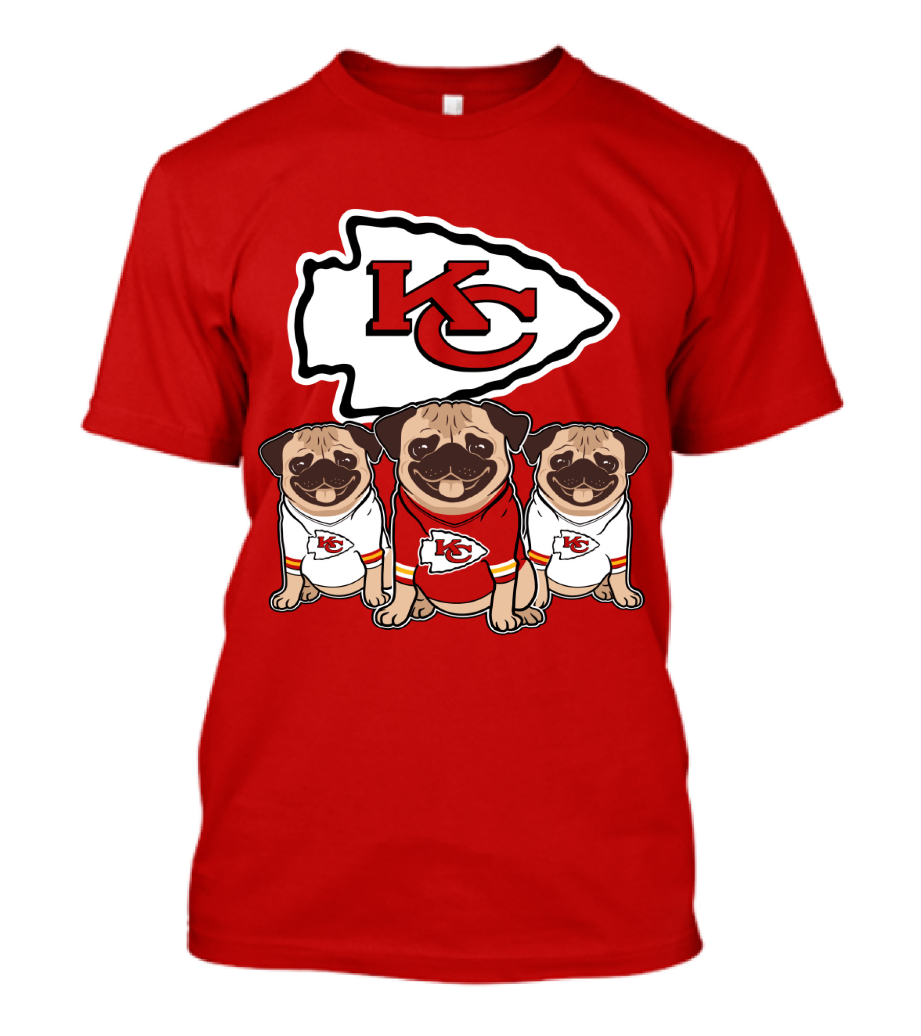 Kansas City Chiefs Pug Lovers Football Team T-Shirt