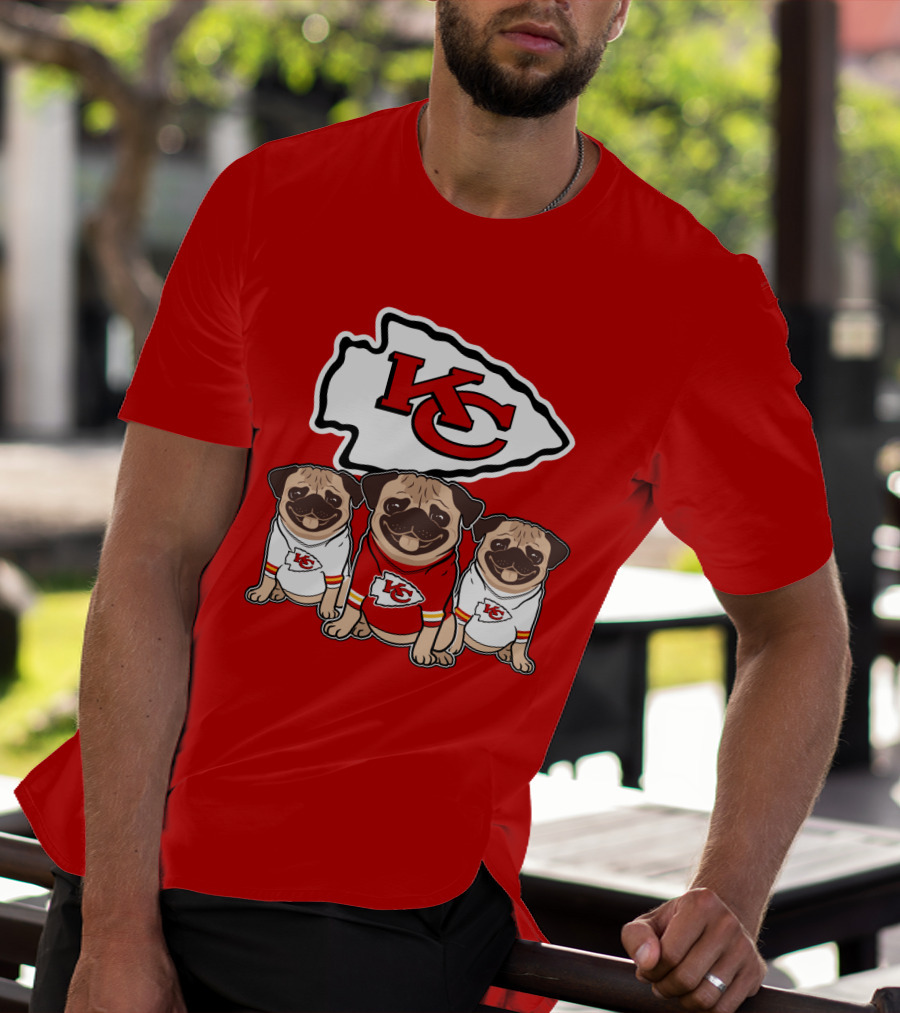 Kansas City Chiefs Pug Lovers Football Team T-Shirt