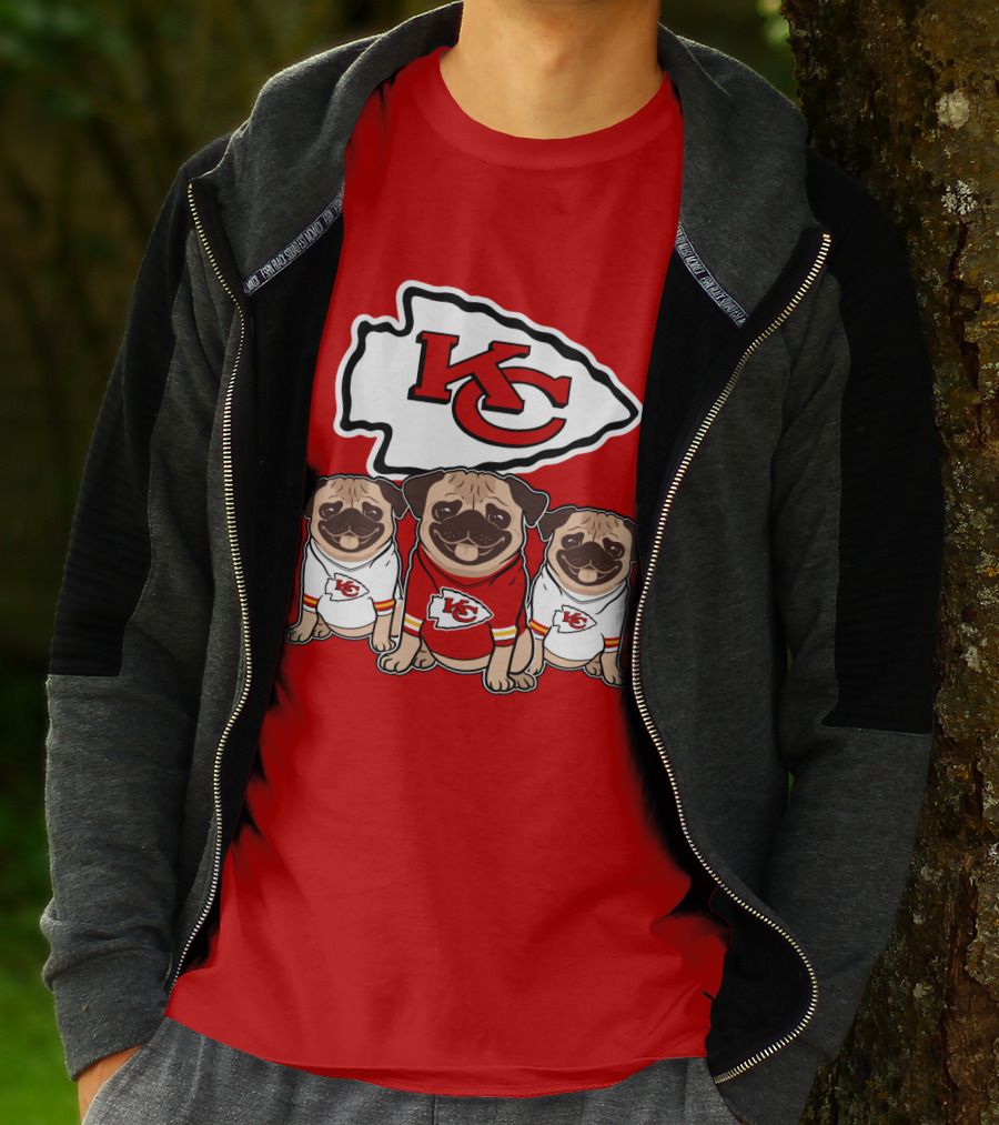 Kansas City Chiefs Pug Lovers Football Team T-Shirt