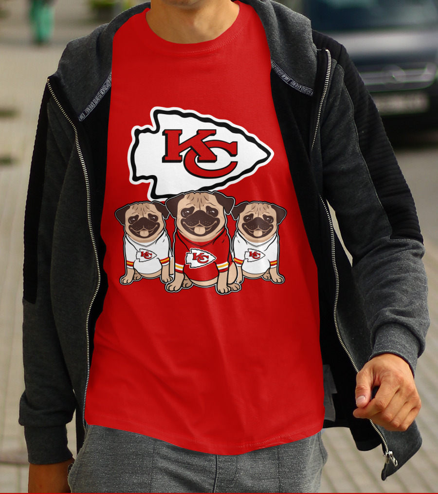 Kansas City Chiefs Pug Lovers Football Team T-Shirt