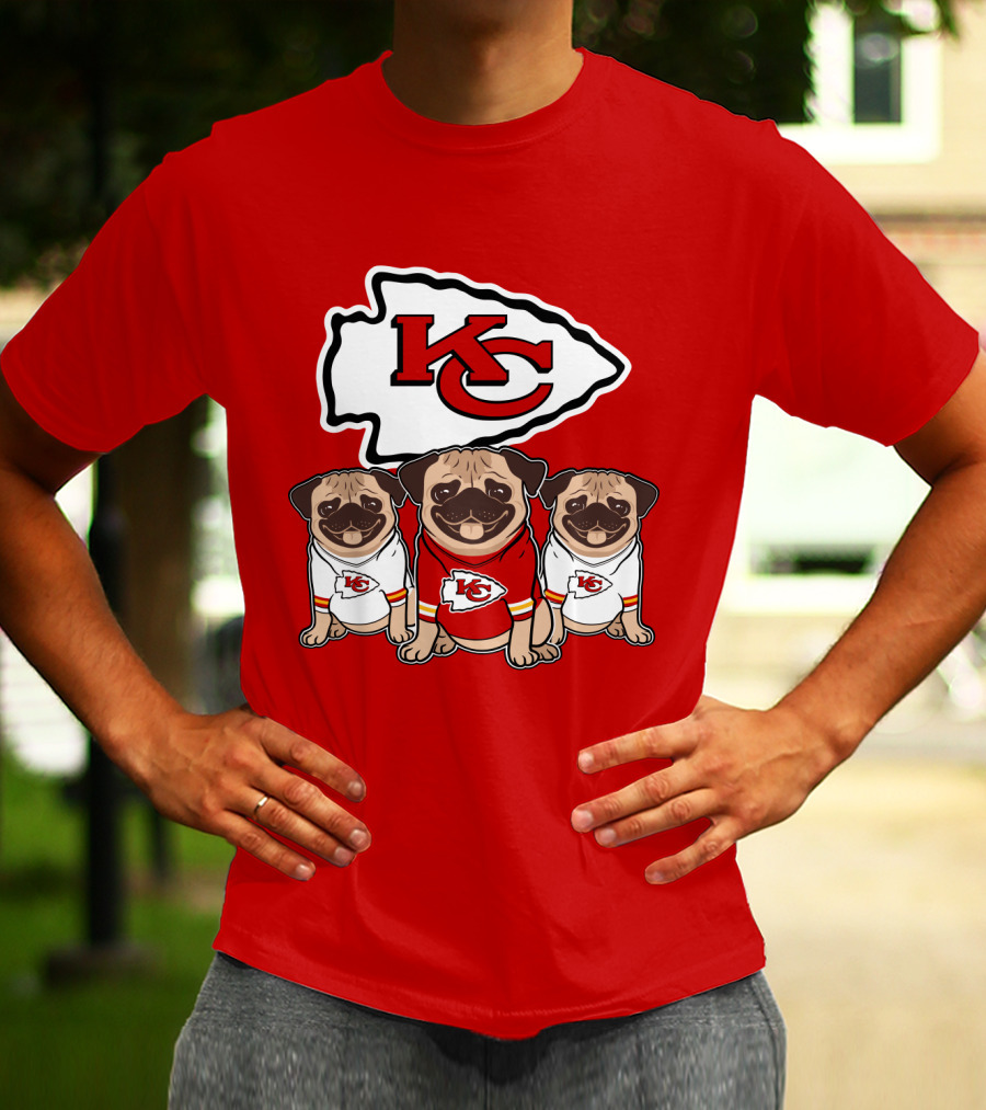 Kansas City Chiefs Pug Lovers Football Team T-Shirt