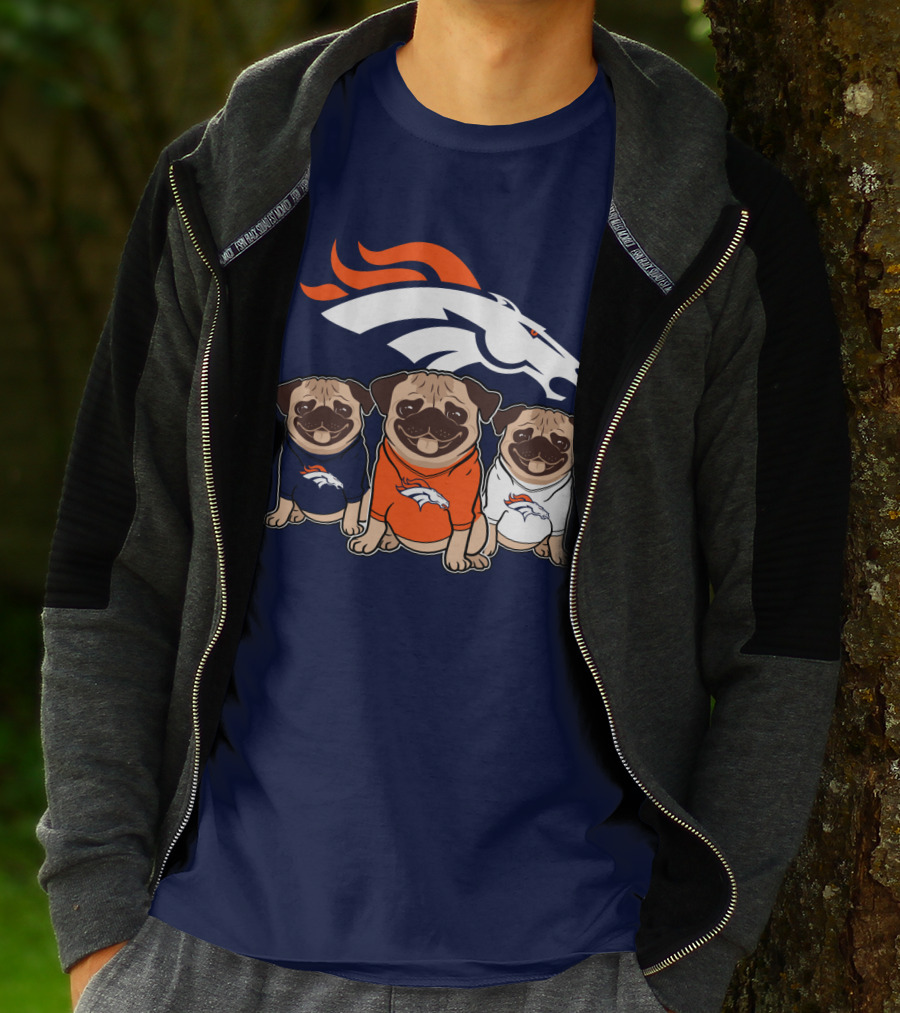 Pug Broncos Trio T-Shirt