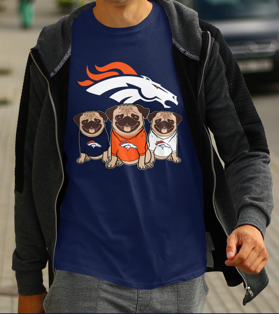 Pug Broncos Trio T-Shirt