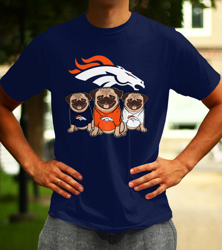 Pug Broncos Trio T-Shirt