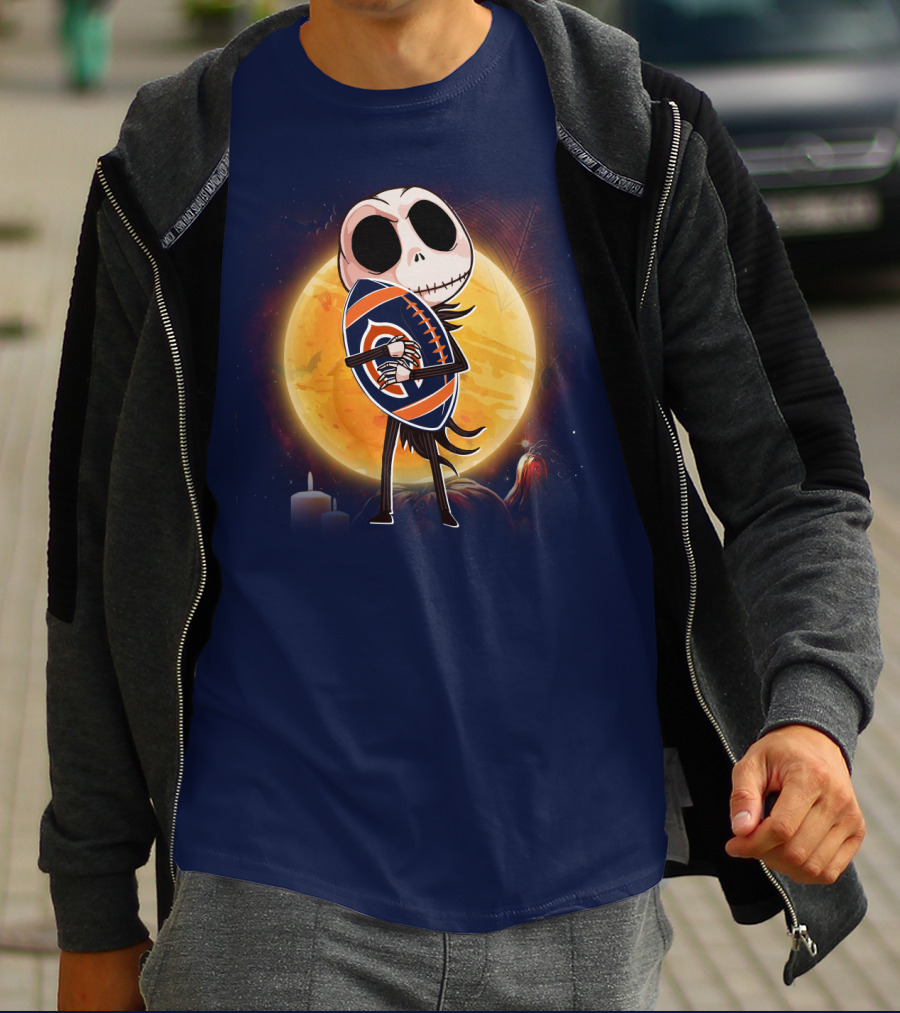Jack Holding Bears Football In Moonlight T-Shirt