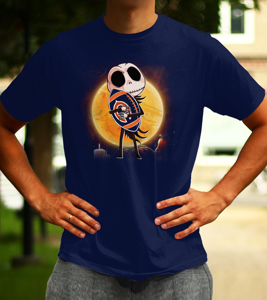 Jack Holding Bears Football In Moonlight T-Shirt