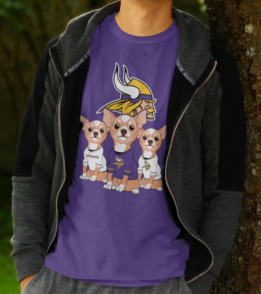 Minnesota Vikings Chihuahua Trio T-Shirt