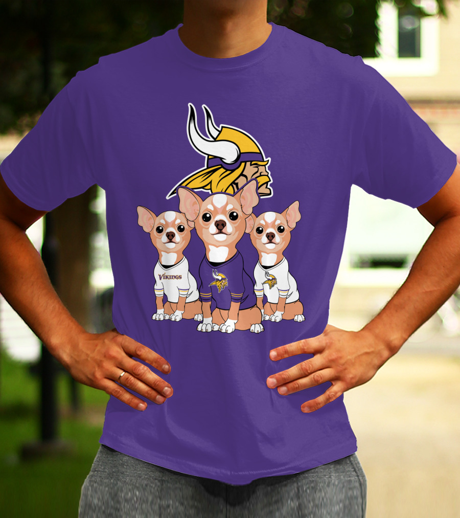 Minnesota Vikings Chihuahua Trio T-Shirt