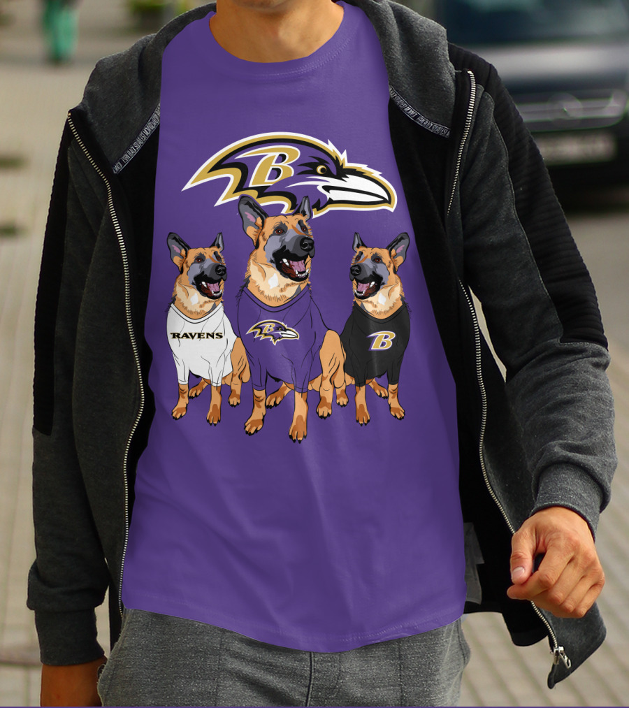 Ravens German Shepherd Trio T-Shirt