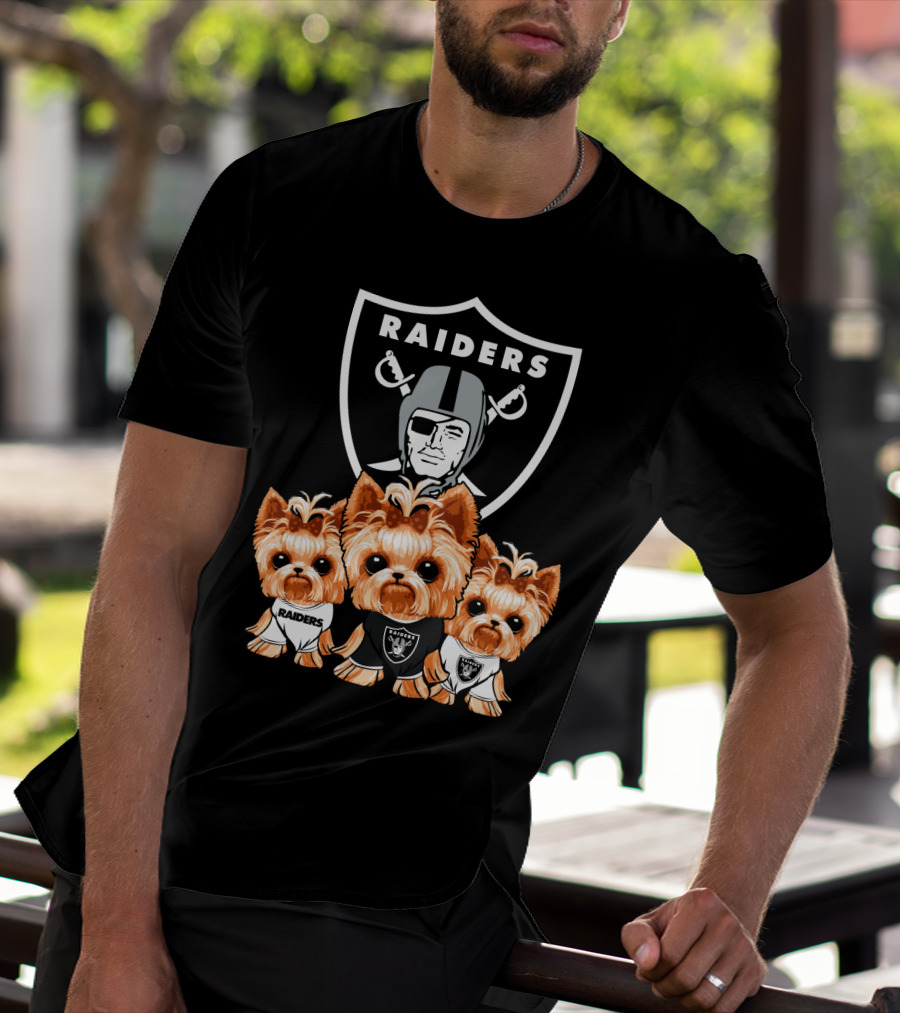 Yorkshire Terrier Dogs Las Vegas Raiders NFL Football Fa T-Shirt