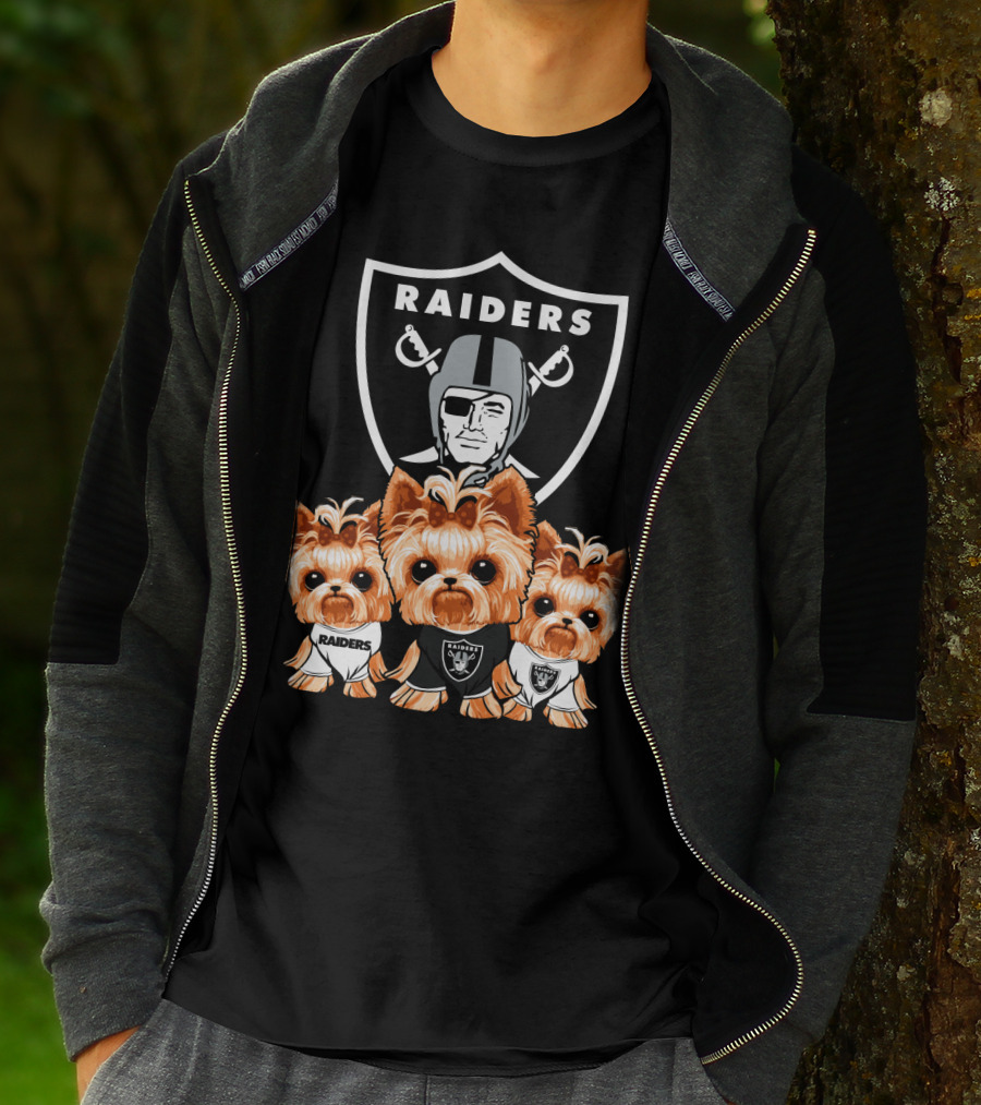 Yorkshire Terrier Dogs Las Vegas Raiders NFL Football Fa T-Shirt