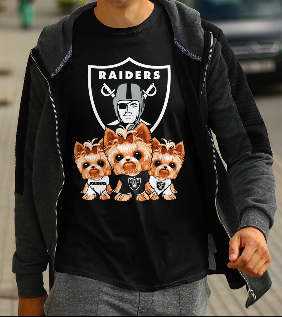 Yorkshire Terrier Dogs Las Vegas Raiders NFL Football Fa T-Shirt