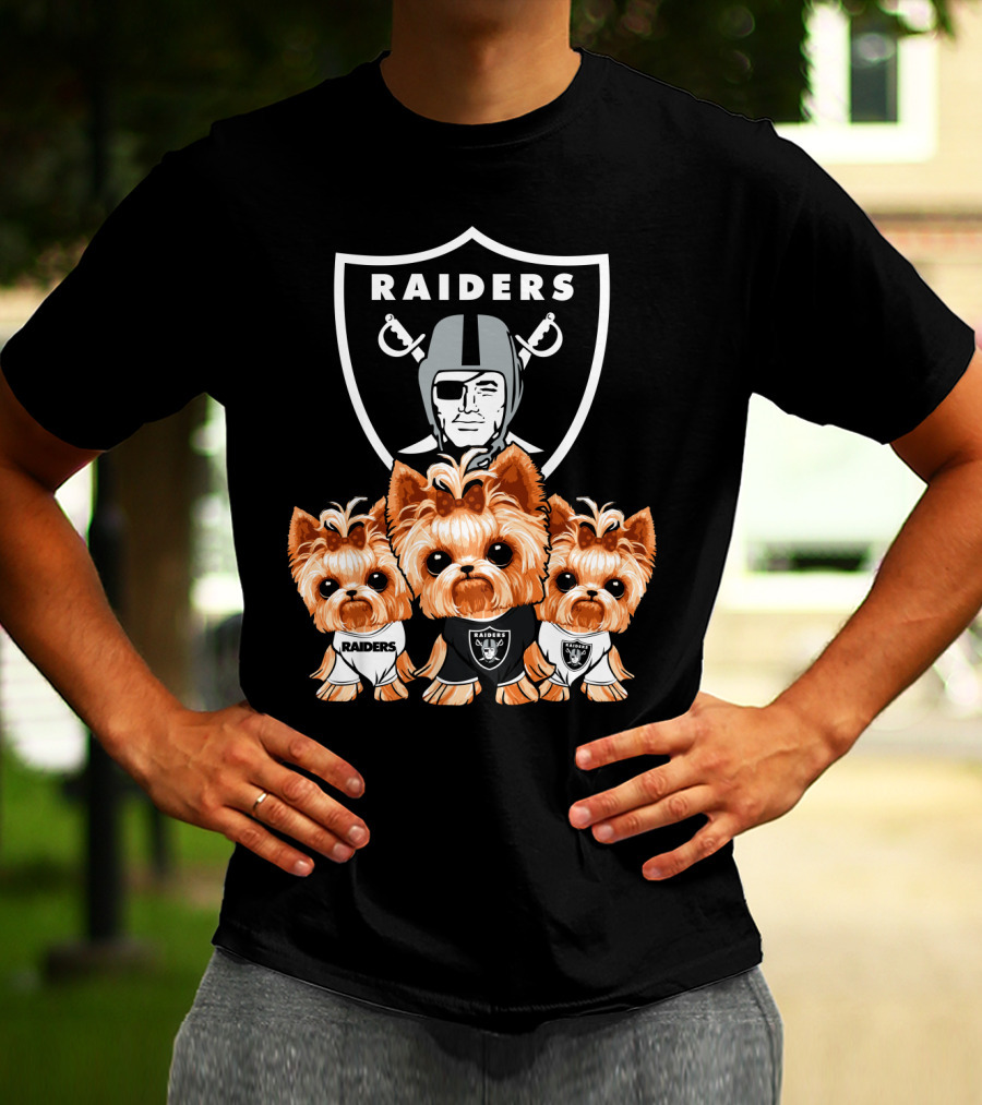 Yorkshire Terrier Dogs Las Vegas Raiders NFL Football Fa T-Shirt