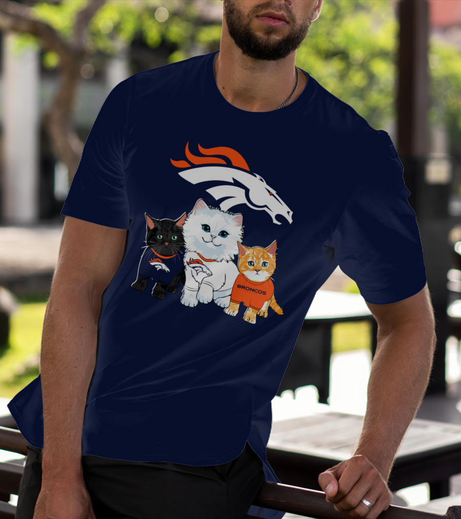 Denver Broncos Cat Trio T-Shirt