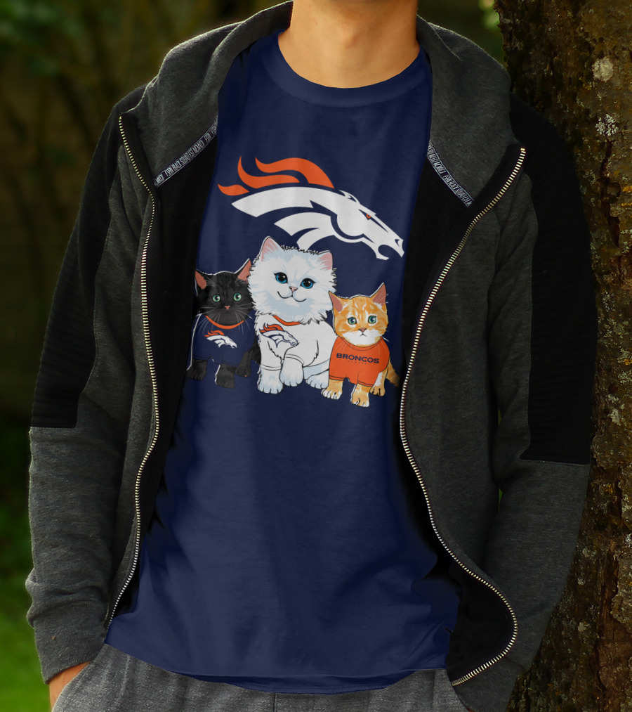 Denver Broncos Cat Trio T-Shirt